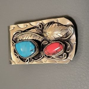 Navajo Turquoise Silver Money Clip